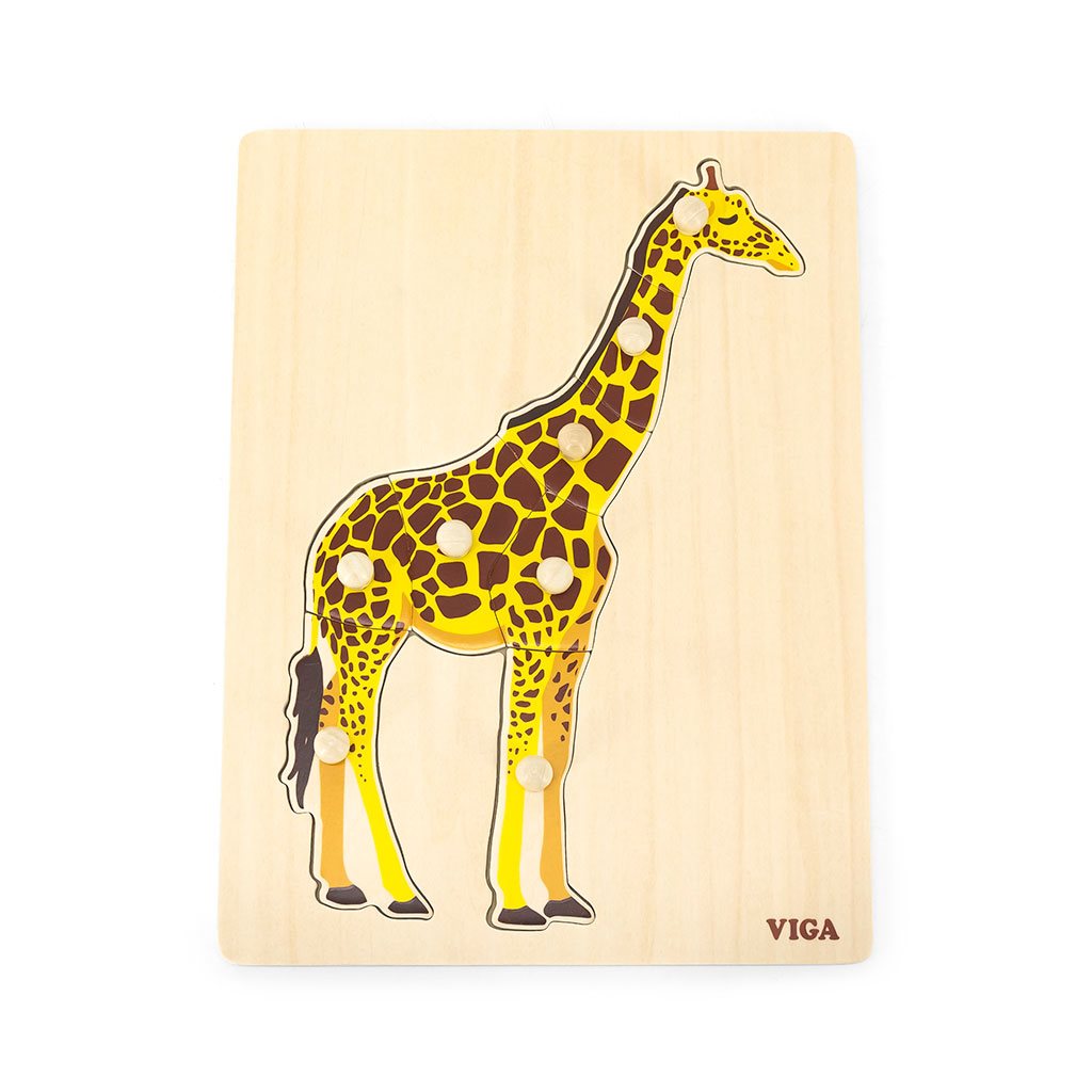 E-shop Detské drevené puzzle s úchytmi Montessori Viga Žirafa - 52038