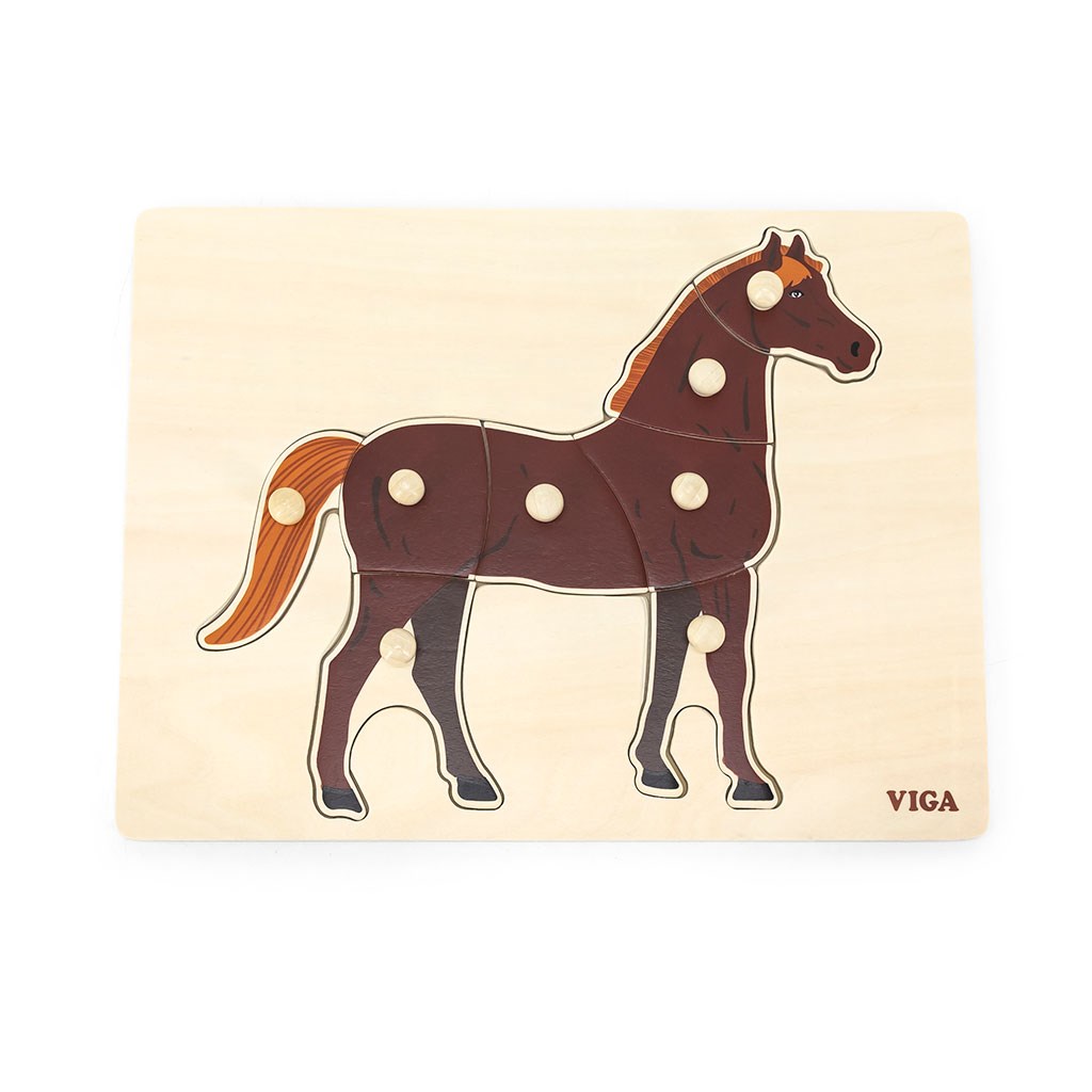 E-shop Detské drevené puzzle s úchytmi Montessori Viga Koník - 52039