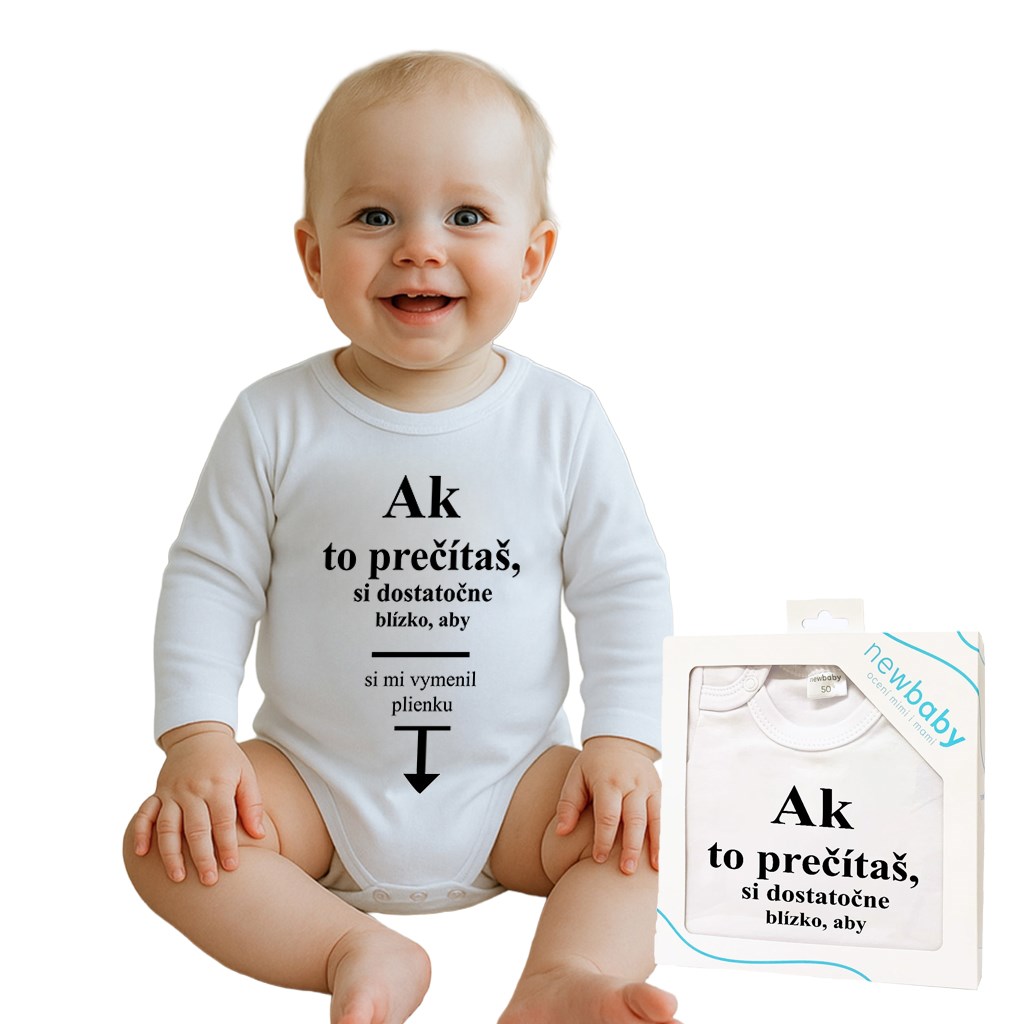 E-shop Body s potlačou New Baby ...vymeniť plienku... - darčekové balenie, 80 (9-12m) - 50505