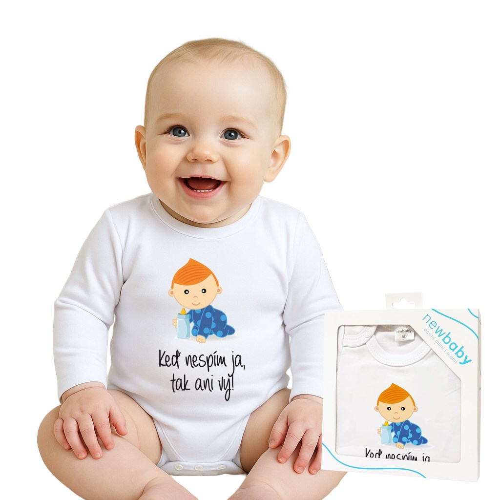 E-shop Body s potlačou New Baby Keď nespím ja, tak ani vy - darčekové balenie, 86 (12-18m) - 50597
