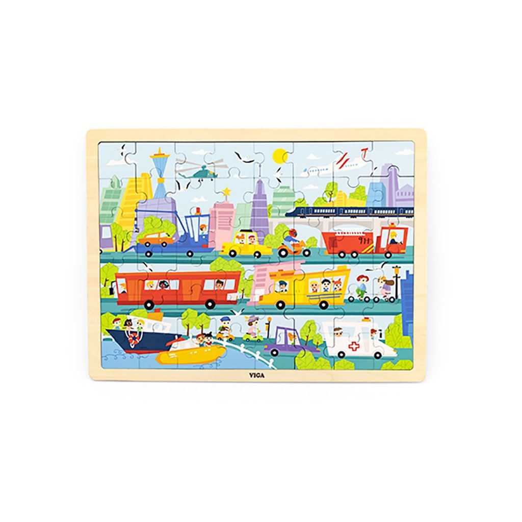 E-shop Drevené puzzle 48 dielikov Viga Doprava - 51954