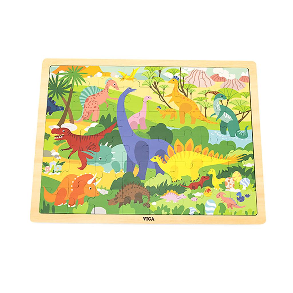 E-shop Drevené puzzle 48 dielikov Viga Dinosauri - 51956