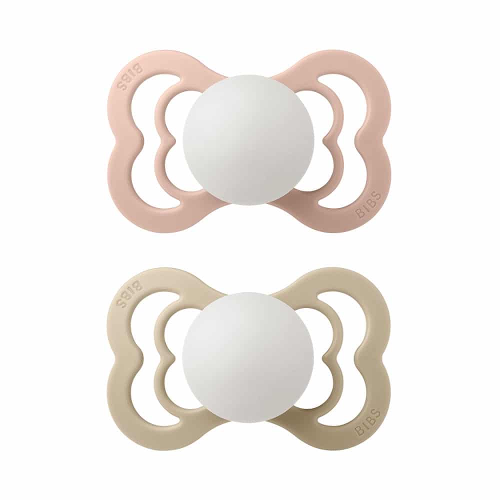 BIBS Supreme symetrické cumlíky z prírodného kaučuku 2ks - veľkosť 1,Blush Nočný / Vanilla Nočný