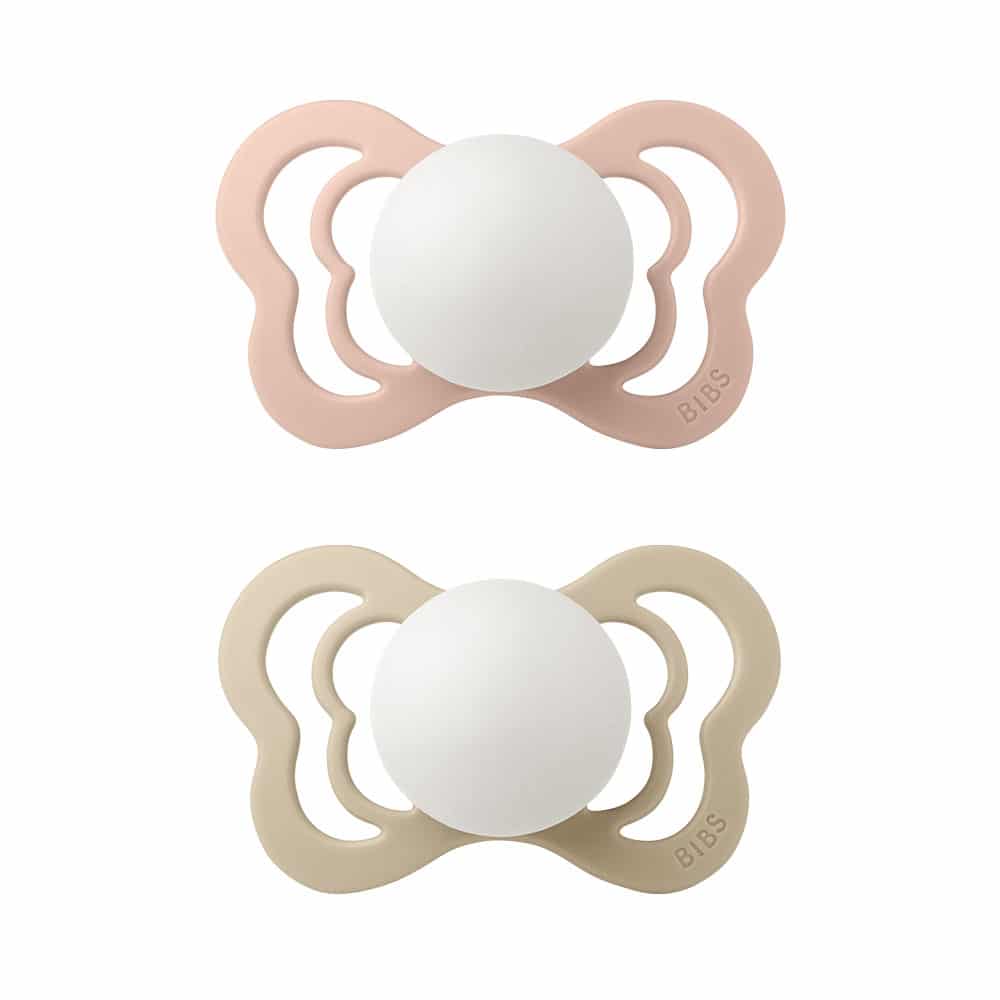 BIBS Couture anatomické cumlíky z prírodného kaučuku 2ks - veľkosť 1,Blush Nočný / Vanilla Nočný