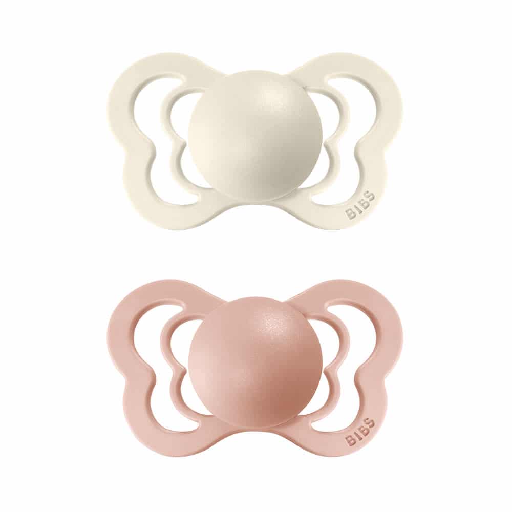 BIBS Couture anatomické cumlíky z prírodného kaučuku 2ks - veľkosť 2,Ivory / Blush