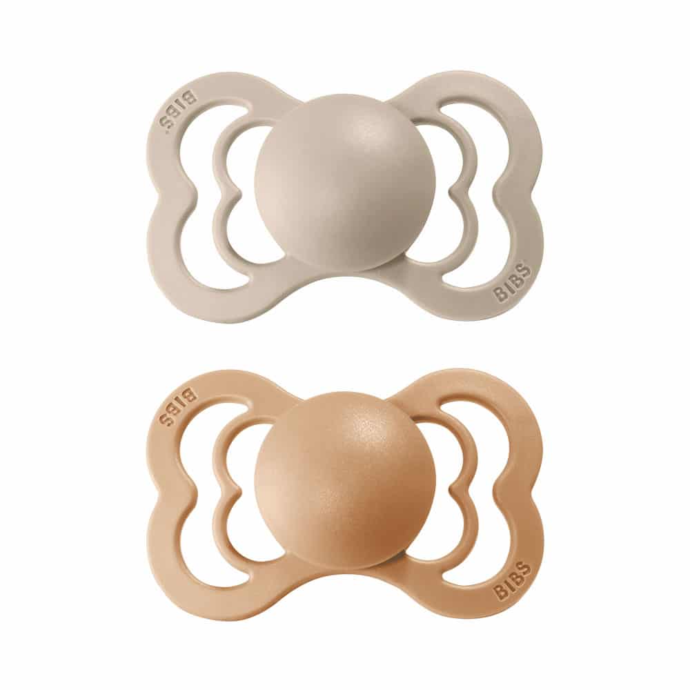 BIBS Supreme symetrické cumlíky z prírodného kaučuku 2ks - veľkosť 2,Vanilla / Peach