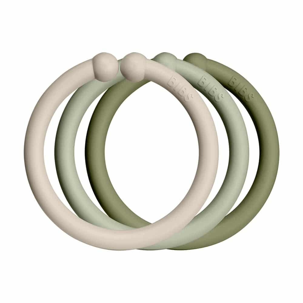 E-shop BIBS Loops krúžky 12ks,Vanilla / Sage / Olive