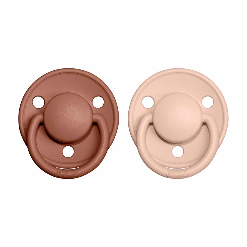 BIBS De Lux cumlíky z prírodného kaučuku 2ks - veľkosť 2,Woodchuck / Blush