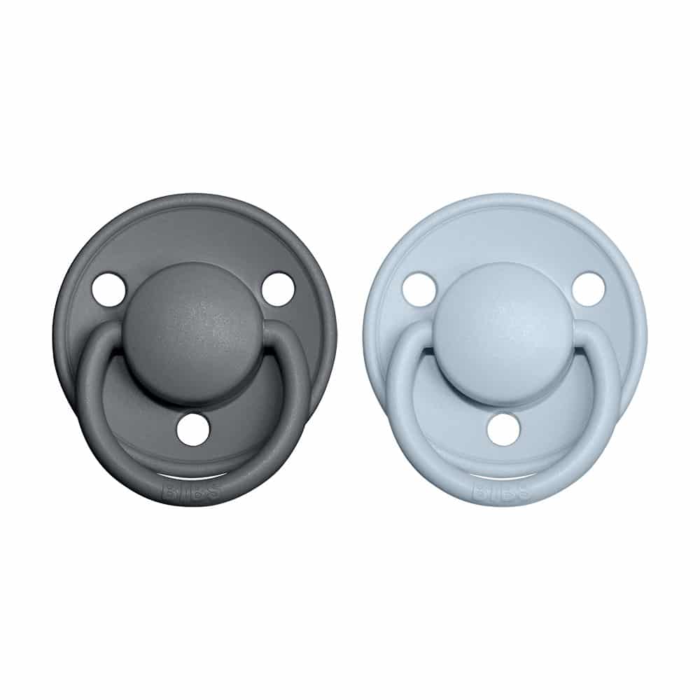 BIBS De Lux cumlíky z prírodného kaučuku 2ks - veľkosť 2,Iron / Baby Blue