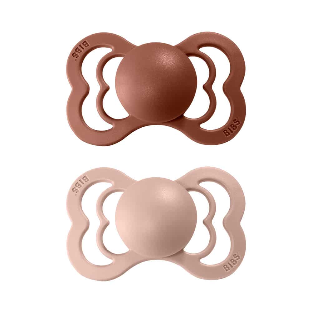 BIBS Supreme symetrické cumlíky z prírodného kaučuku 2ks - veľkosť 2,Woodchuck / Blush