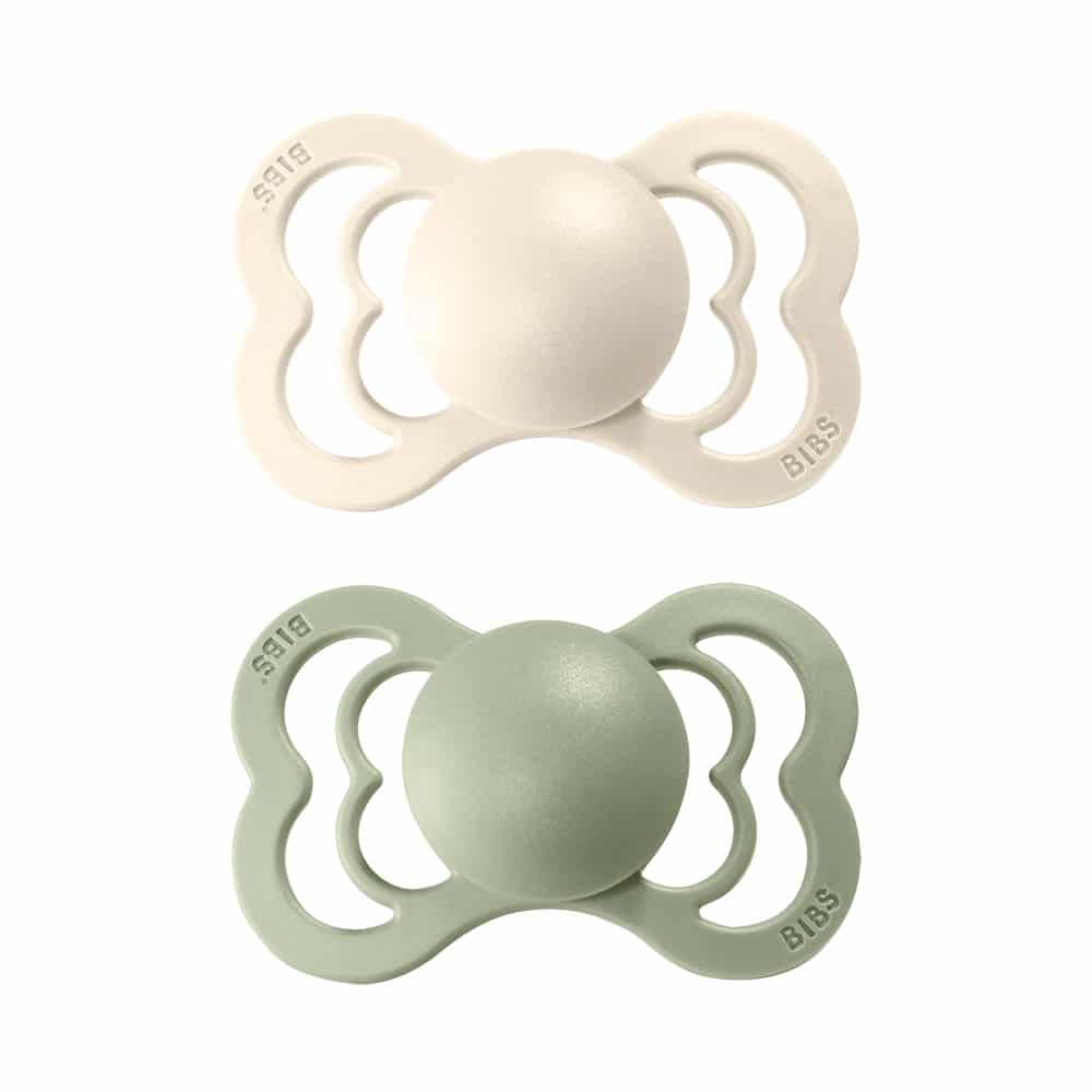 BIBS Supreme symetrické cumlíky z prírodného kaučuku 2ks - veľkosť 2,Ivory / Sage