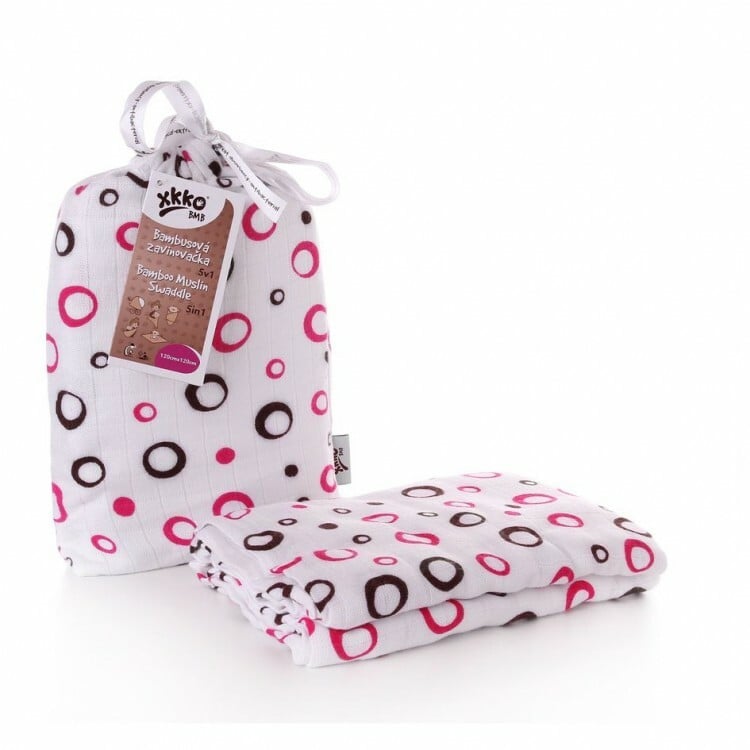 E-shop XKKO BMB zavinovačka - osuška, 120x120 - Magenta Bubbles