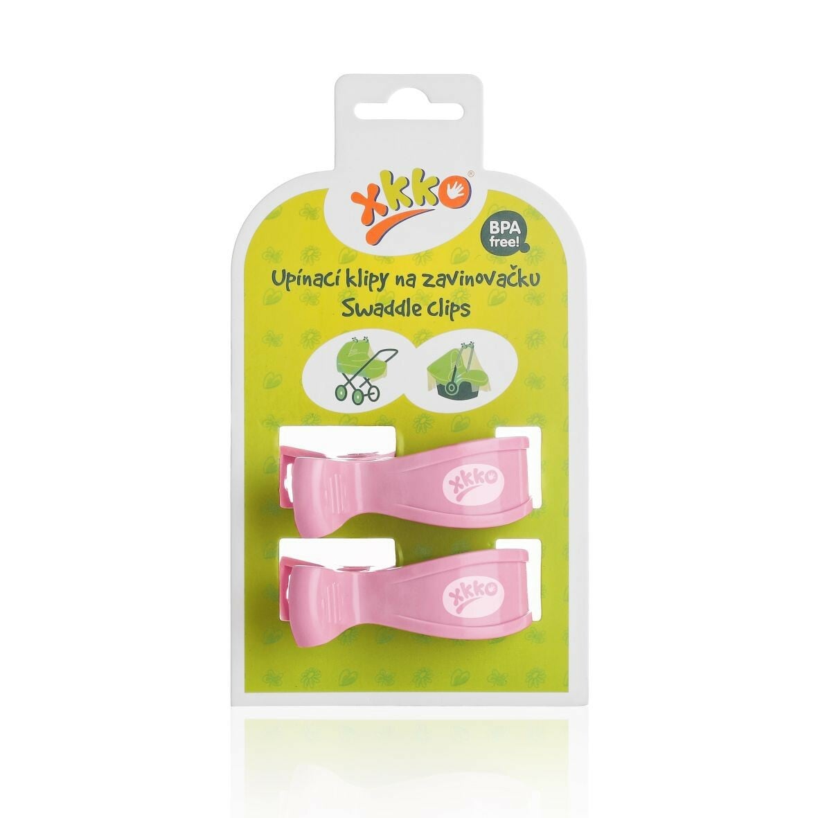 E-shop XKKO Klipy na kočiar 2ks - Ružová
