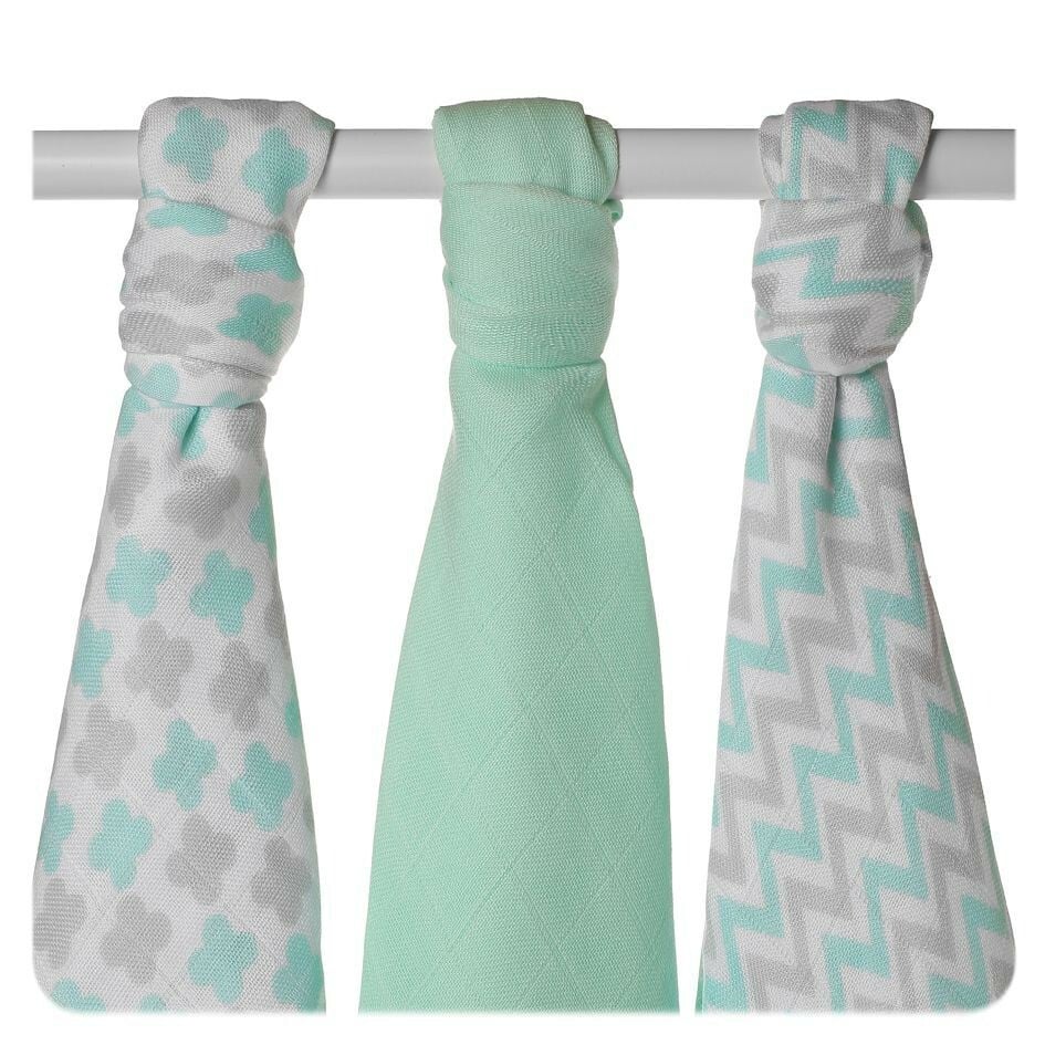 E-shop XKKO BMB Bambusová plienka Scandinavian Baby Mint, 70x70, MIX 3ks
