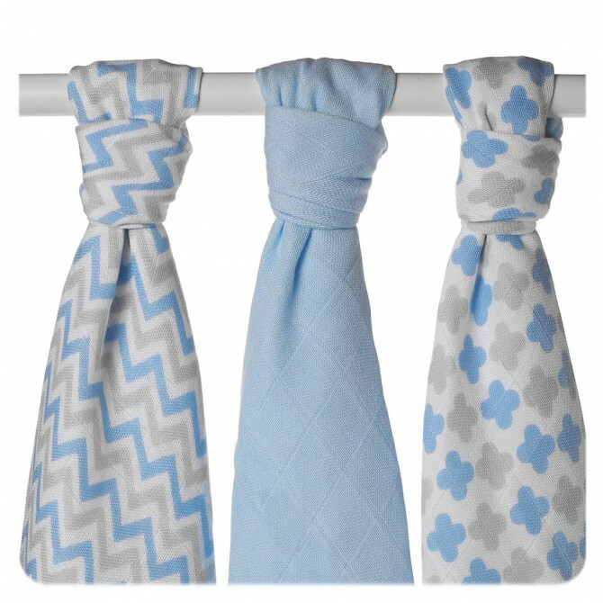 E-shop XKKO BMB Bambusová plienka Scandinavian Baby Blue, 70x70, MIX 3ks