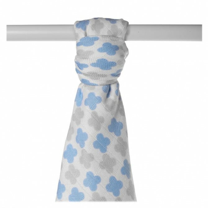 E-shop XKKO BMB Bambusová osuška Scandinavian Baby Blue Cross, 90x100,1ks