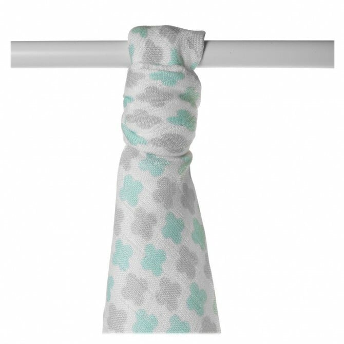 E-shop XKKO BMB Bambusová osuška Scandinavian Baby Mint Cross, 90x100, 1ks