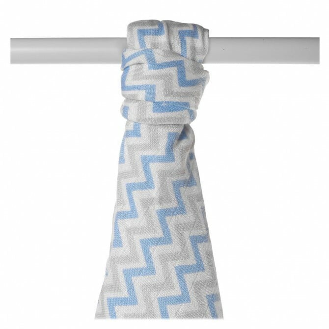 E-shop XKKO BMB Bambusová osuška Scandinavian Baby Blue Chevron, 90x100, 1ks