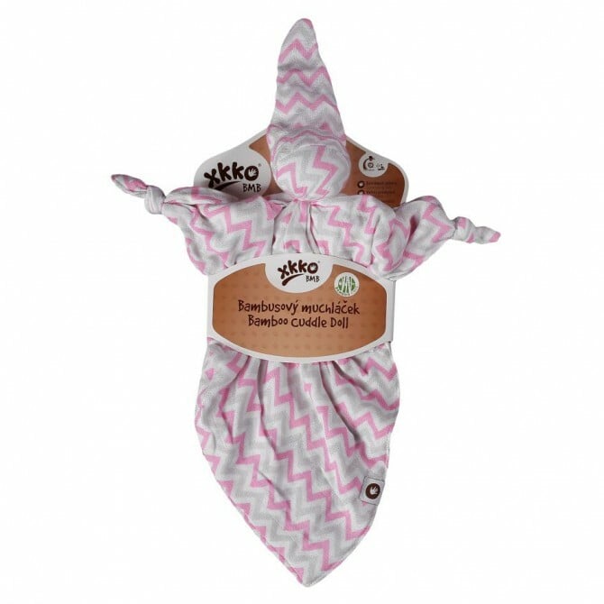 E-shop XKKO Bambusový maznáčik - Scandinavian Baby Pink Chevron