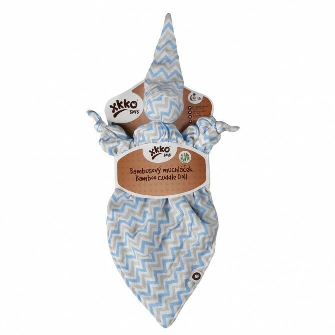 E-shop XKKO Bambusový maznáčik - Scandinavian Baby Blue Chevron
