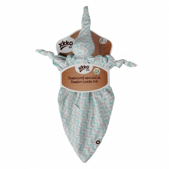 E-shop XKKO Bambusový maznáčik - Scandinavian Baby Mint Chevron