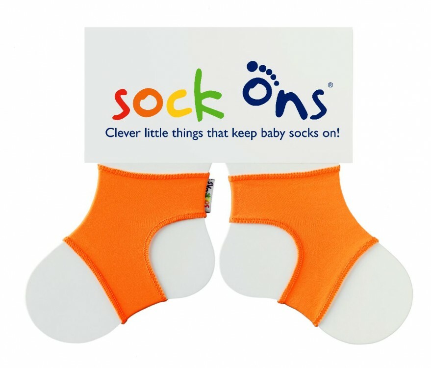 E-shop Sock Ons Návleky ne detské ponožky, Bright Orange - Veľkosť 6-12m