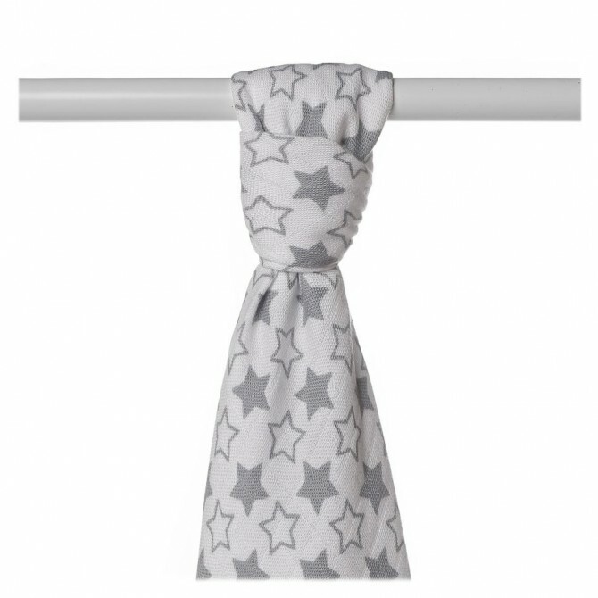 E-shop XKKO BMB Bambusová osuška Little Stars Silver, 90x100, 1ks