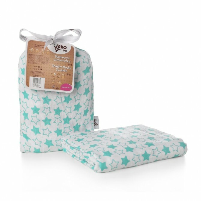 E-shop XKKO BMB zavinovačka - osuška, 120x120 - Little Stars Turquoise