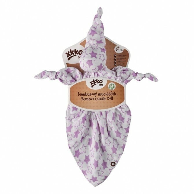 E-shop XKKO Bambusový maznáčik - Little Stars Lilac