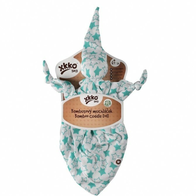 E-shop XKKO Bambusový maznáčik - Little Stars Turquoise