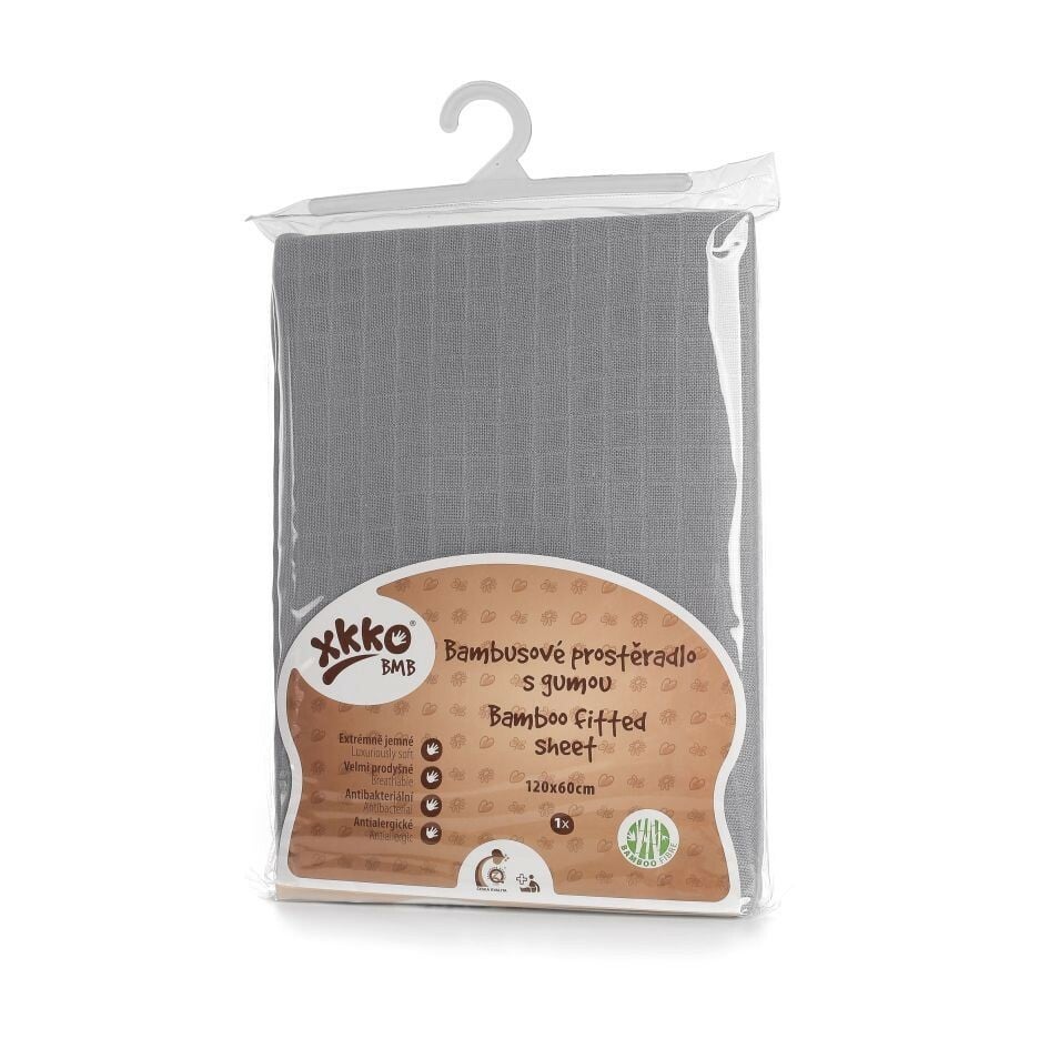 E-shop XKKO BMB Plachta s gumou do postieľky 120x60, Silver