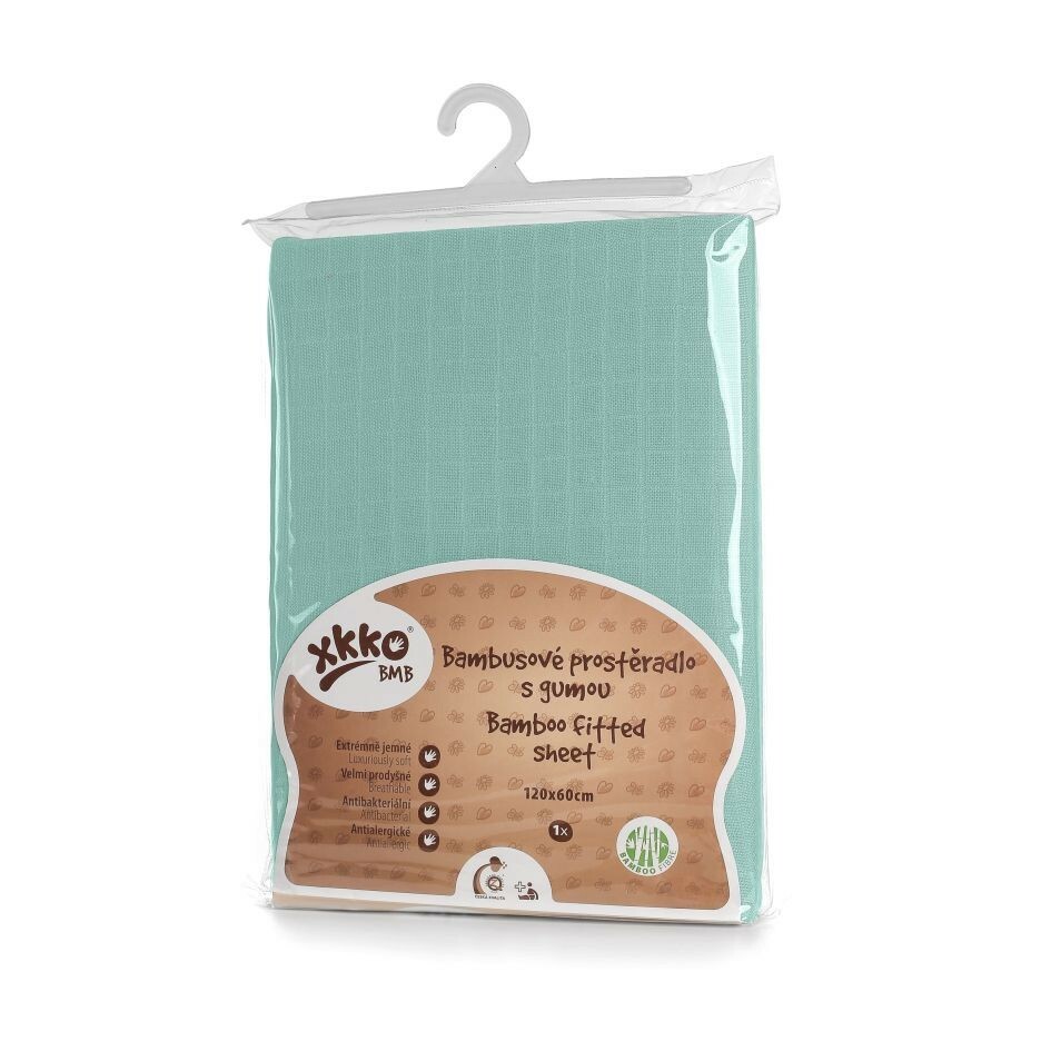 E-shop XKKO BMB Plachta s gumou do postieľky 120x60, Mint