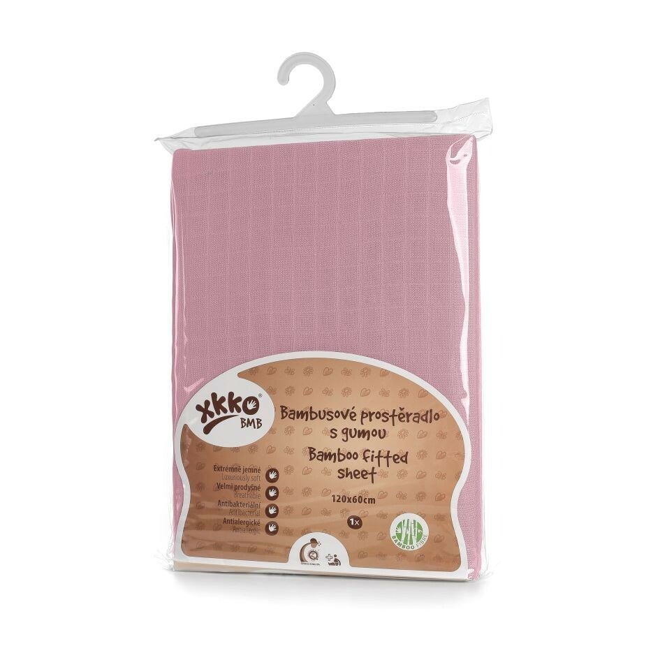 E-shop XKKO BMB Plachta s gumou do postieľky 120x60, Baby Pink