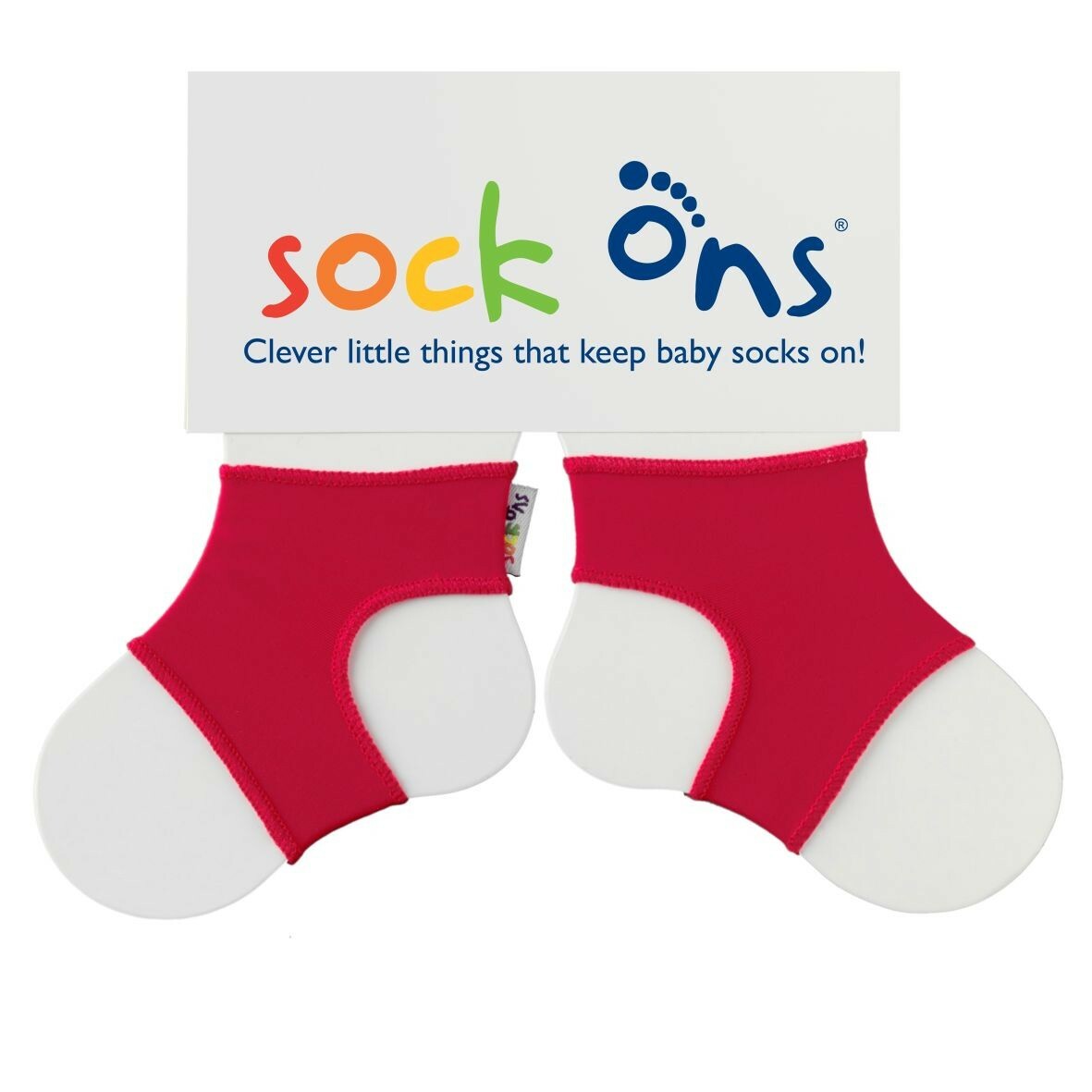 E-shop Sock Ons Návleky ne detské ponožky, Bright Red - Veľkosť 0-6m
