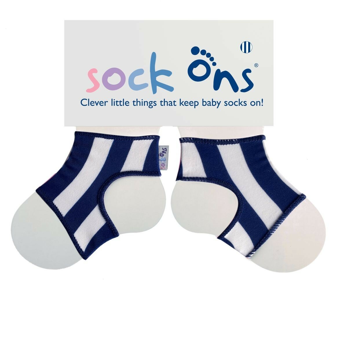 E-shop Sock Ons Návleky ne detské ponožky, Navy Stripes - Veľkosť 0-6m