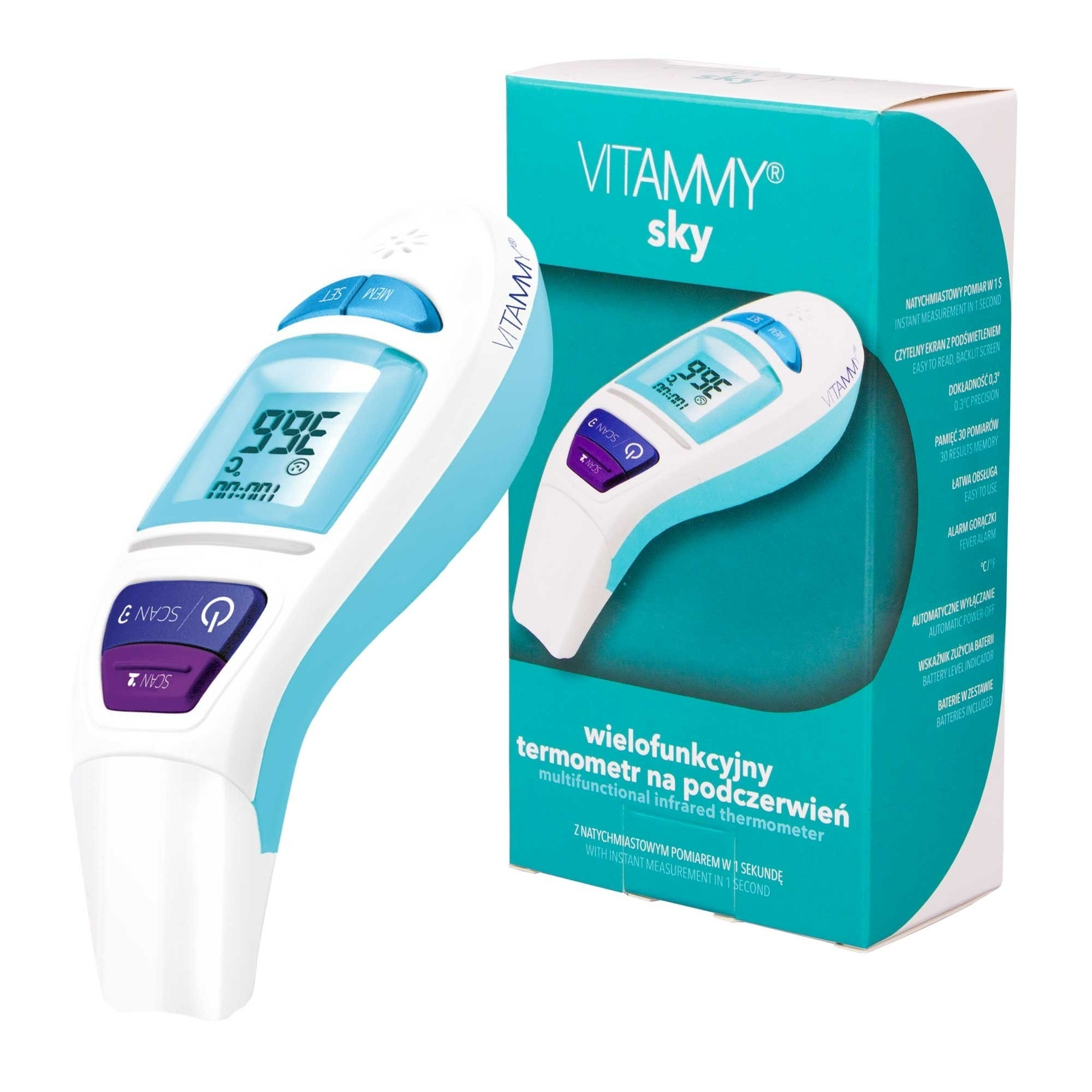 E-shop VITAMMY SKY čelový a ušný teplomer 1 sekundový
