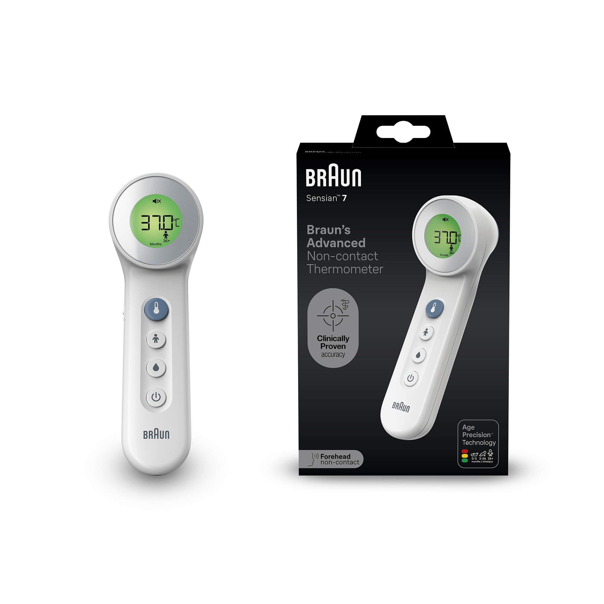 E-shop Braun BNT400 Bezdotykový teplomer s Age Precision, biely