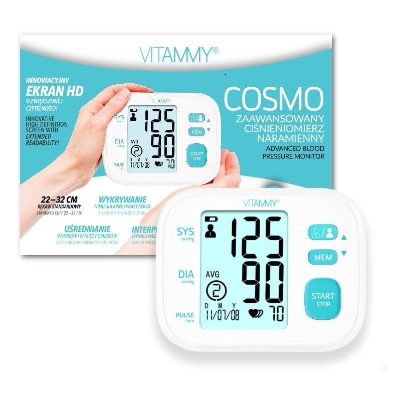 E-shop VITAMMY COSMO ramenný tlakomer, farba biela