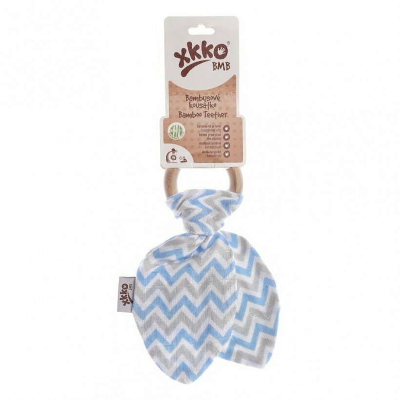 E-shop XKKO BMB Hryzátko Lístky - Chevron Baby Blue