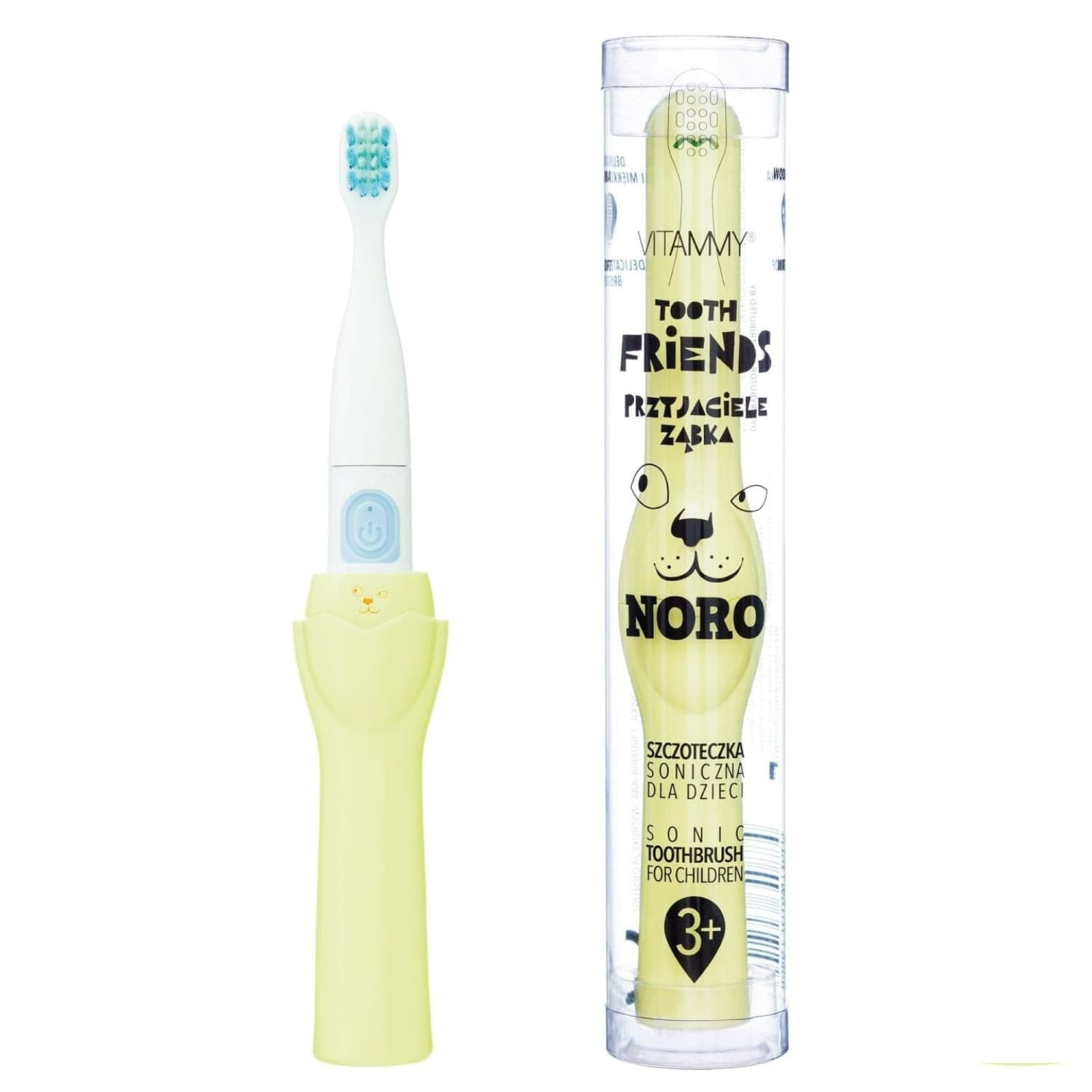 E-shop VITAMMY TOOTH FRIENDS detská sonická zubná kefka, žltá-NORO, od 3 rokov