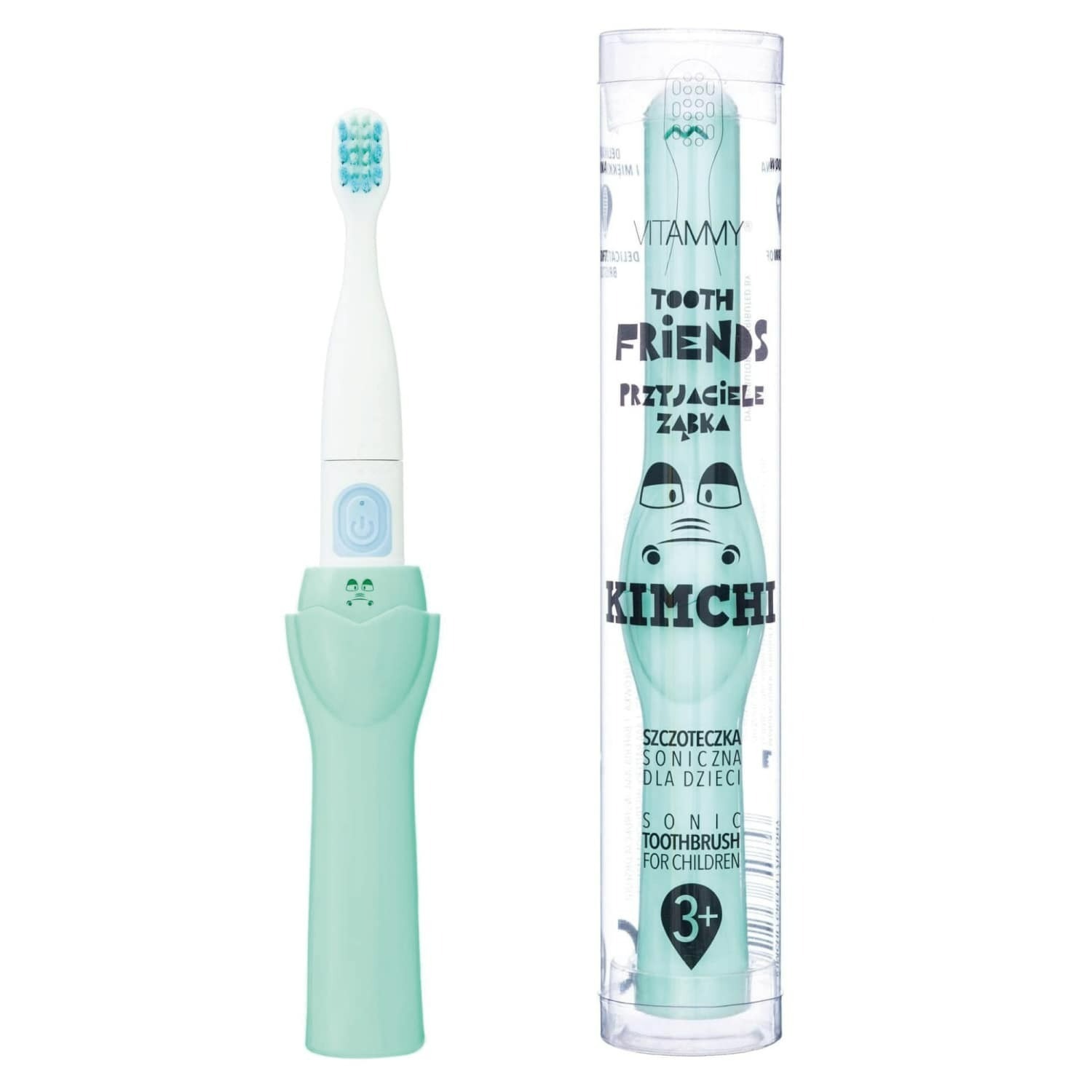 E-shop VITAMMY TOOTH FRIENDS detská sonická zubná kefka, zelená-KIMCHI, od 3 rokov