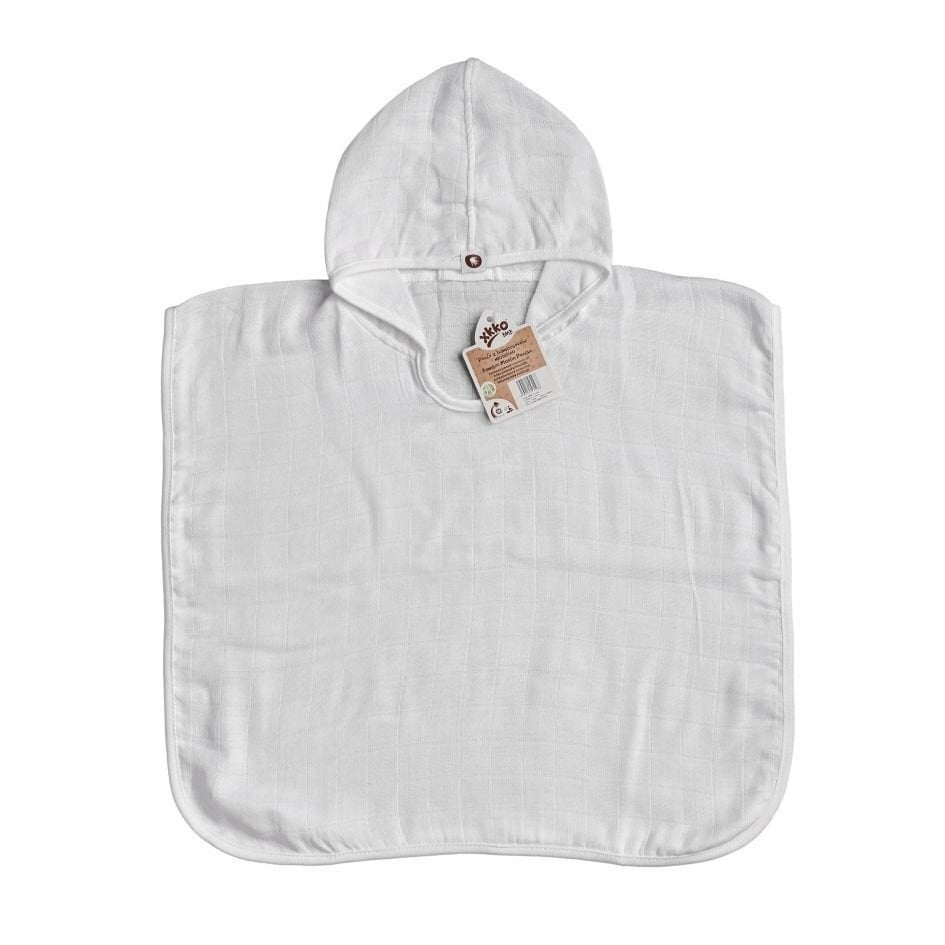 E-shop XKKO BMB Colours Bambusové pončo, white, veľ. 1, 1-2roky