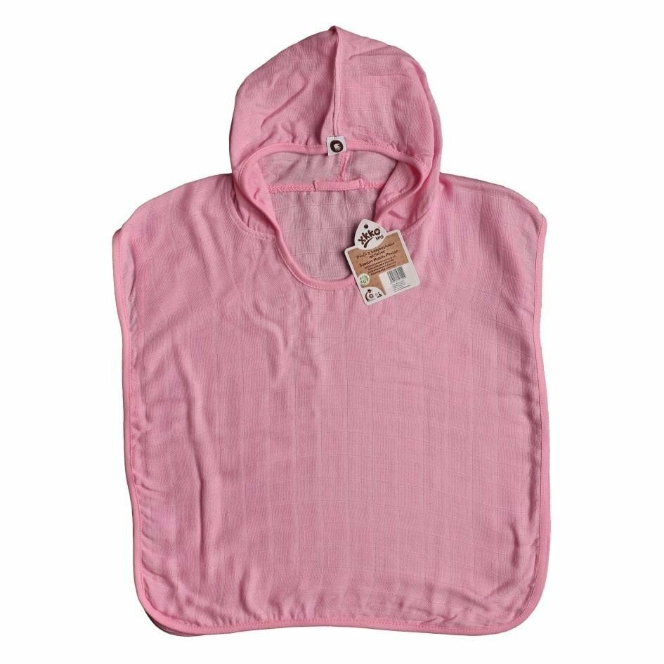E-shop XKKO BMB Colours Bambusové pončo, baby pink, veľ. 2, 2-3roky