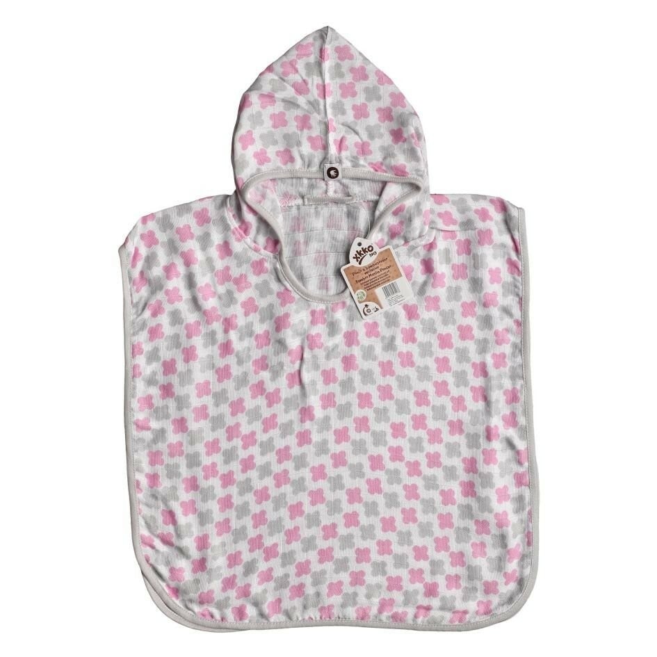 E-shop XKKO BMB Scandinavian Cross Bambusové pončo, baby pink, veľ. 1, 1-2roky