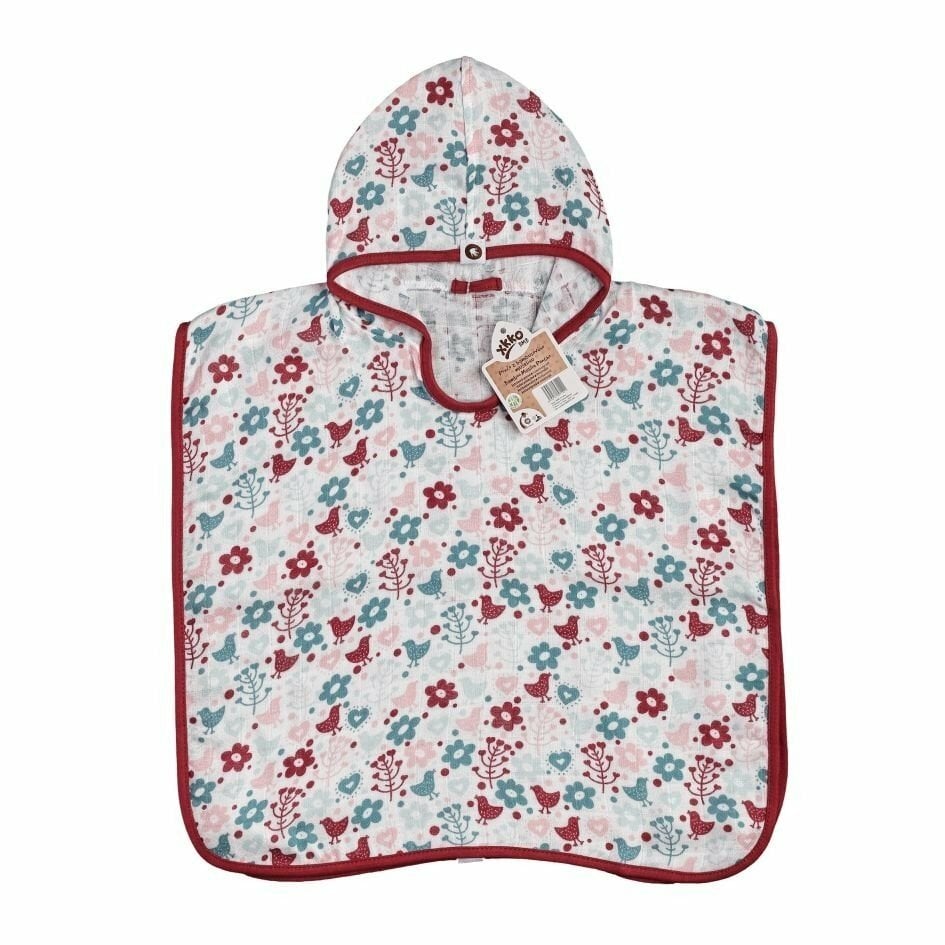 E-shop XKKO BMB Flowers&Birds Girls, Bambusové pončo, veľ. 1, 1-2roky