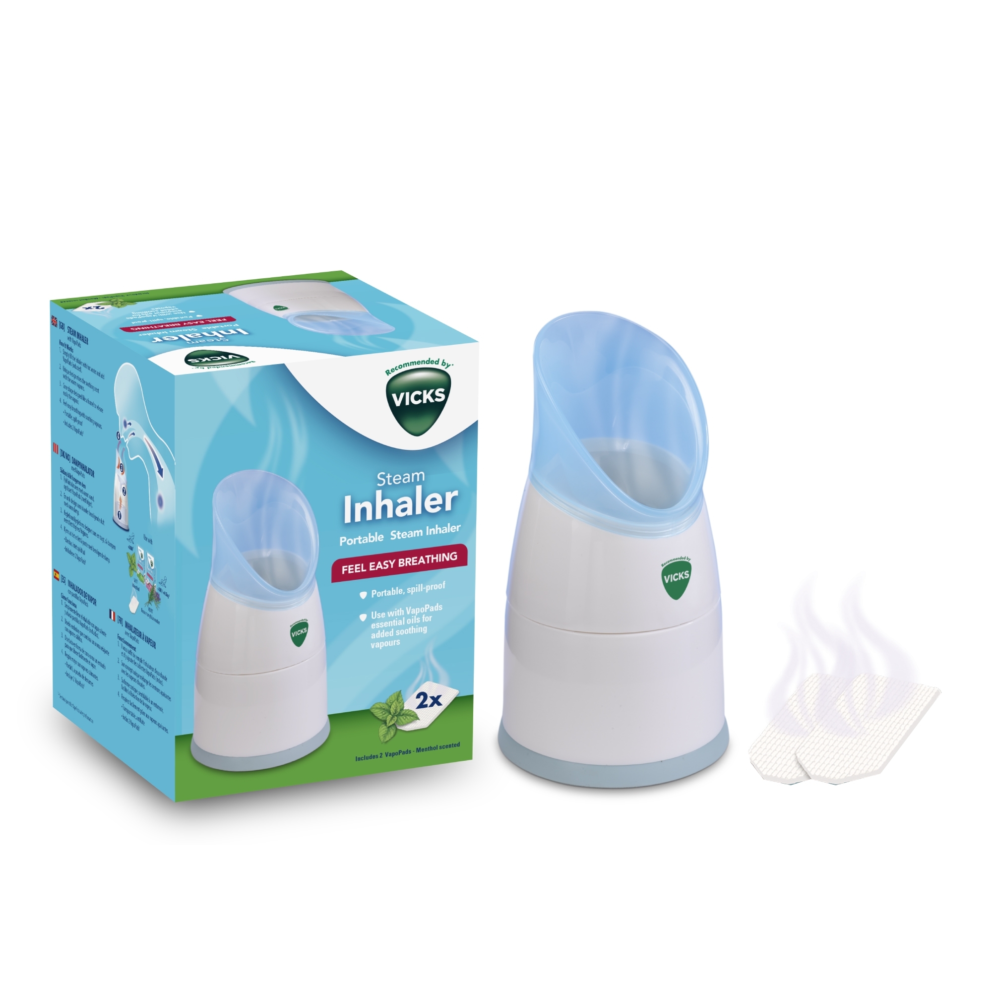 E-shop VICKS 1300 NEW Parný inhalátor s 2 náhradnými náplňami.