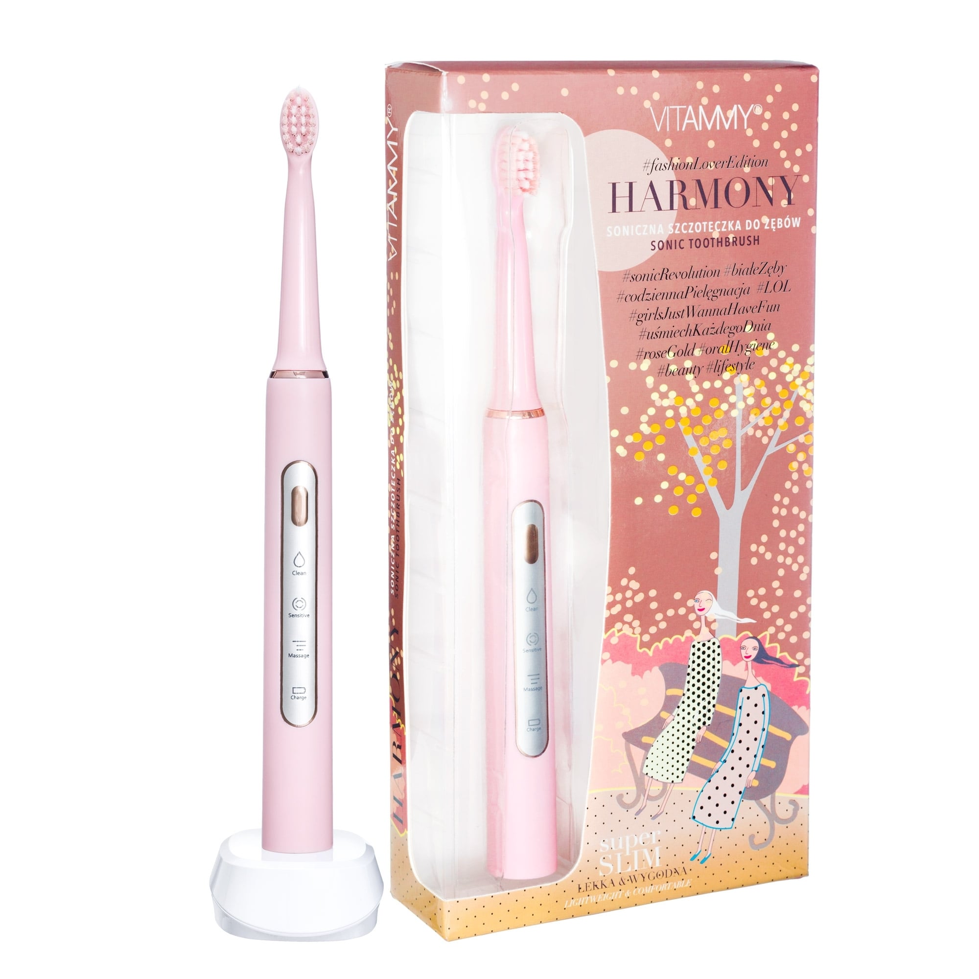 E-shop VITAMMY HARMONY Sonická zubná kefka, ružová