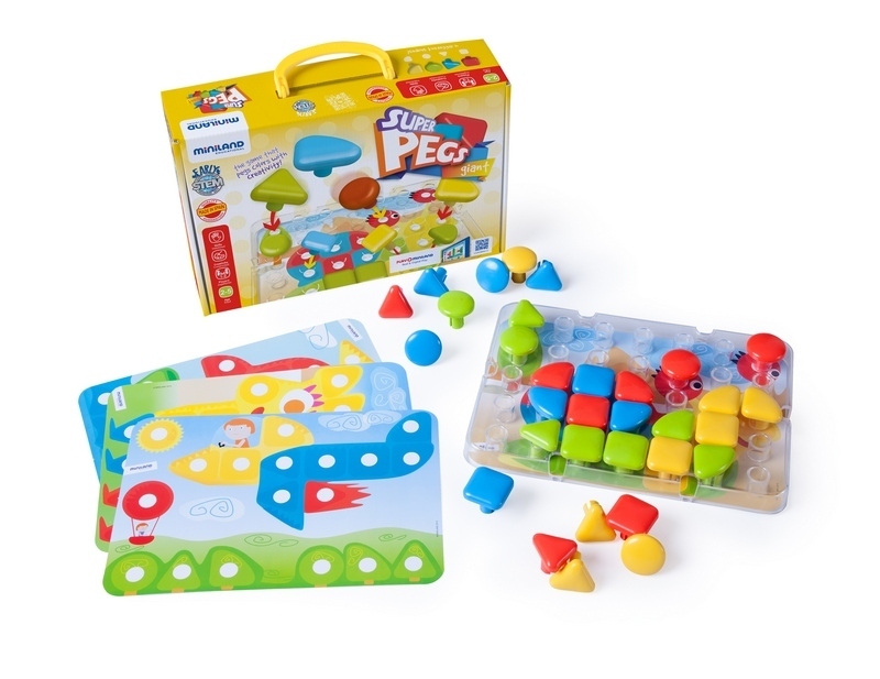 E-shop Miniland Superpegs Puzzle - 32 častí, 2r-5r