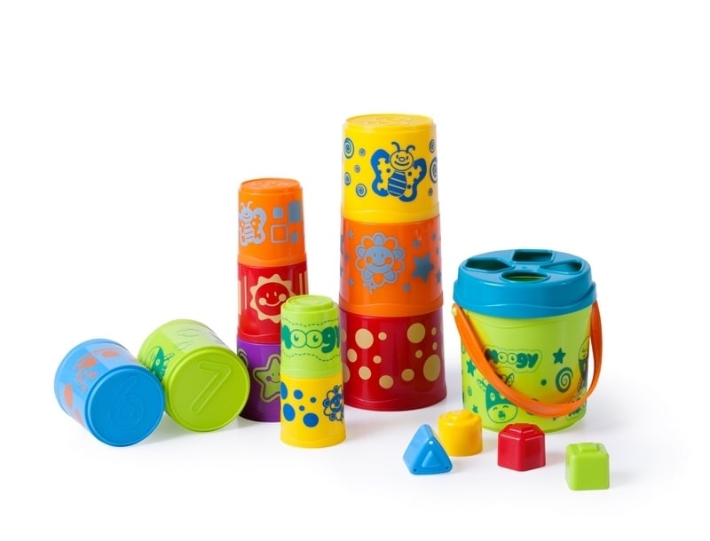 E-shop Miniland Kocky, poháriky a vedierka - rôzne tvary, 12m-2r