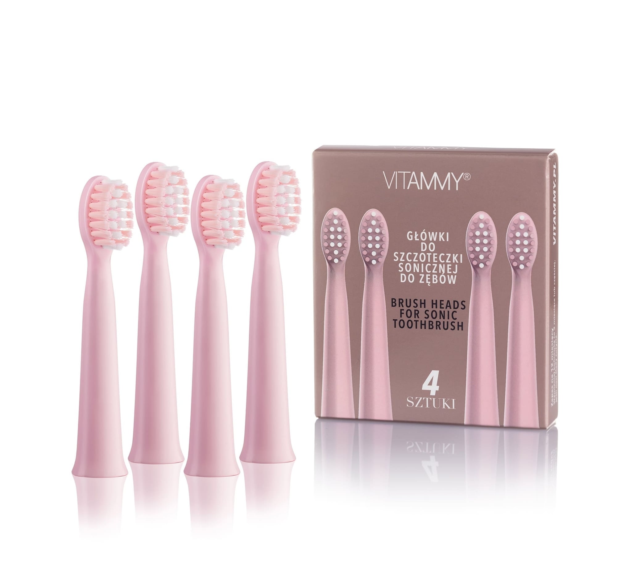 E-shop VITAMMY Harmony náhradné násady na zubnú kefku 4 ks, ružová
